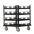 Montour Line Horizontal Stanchion Storage Cart - 12 Capacity SCART-12-H